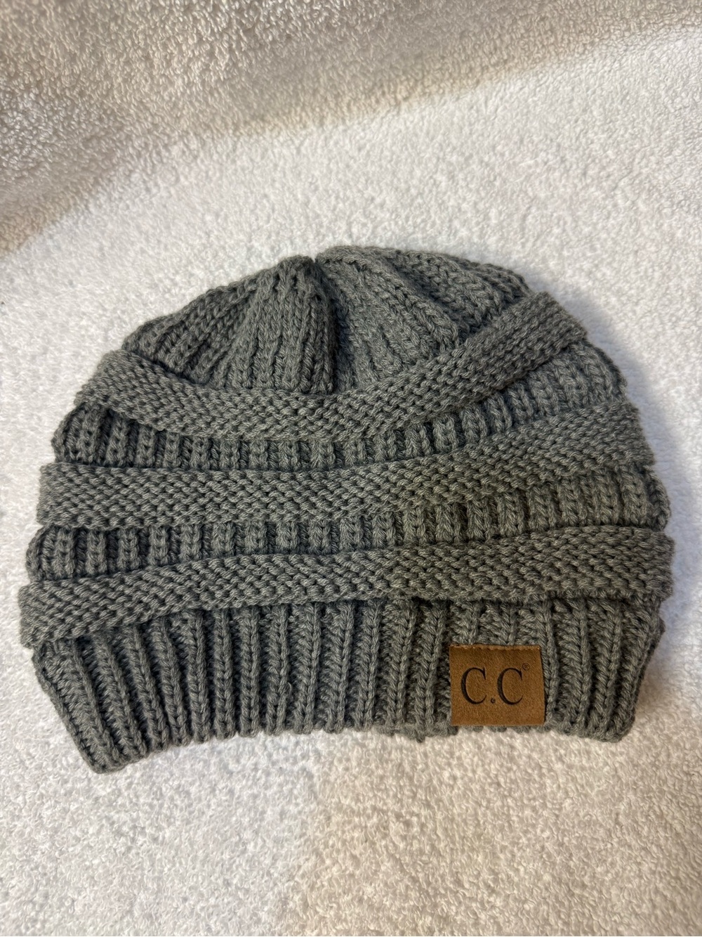 C.C Gray Knit Beanie Hat